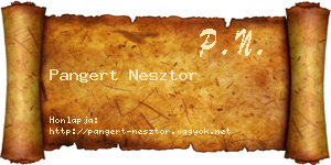Pangert Nesztor névjegykártya